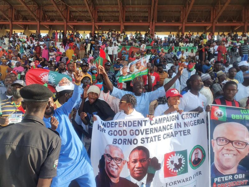 Supporters of Labour Party at the rally