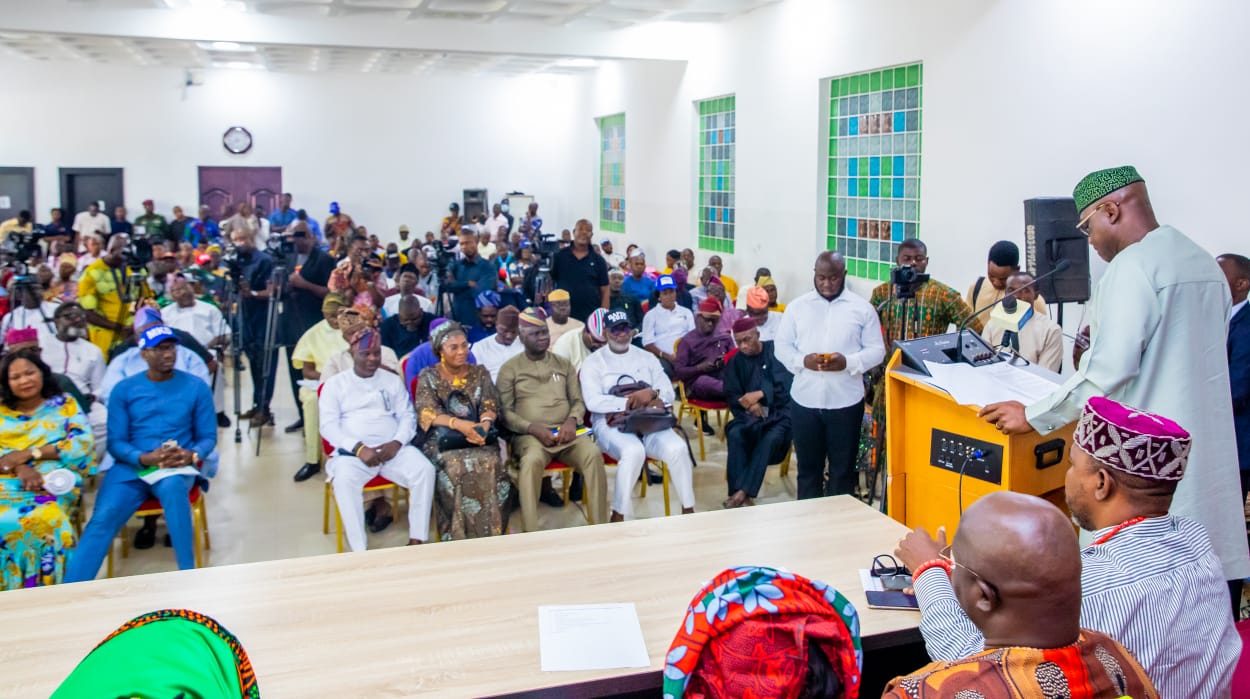 Members of the committe being addressed by Oyebanji