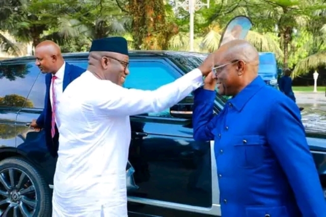 Wike and Fayemi at the governors residence