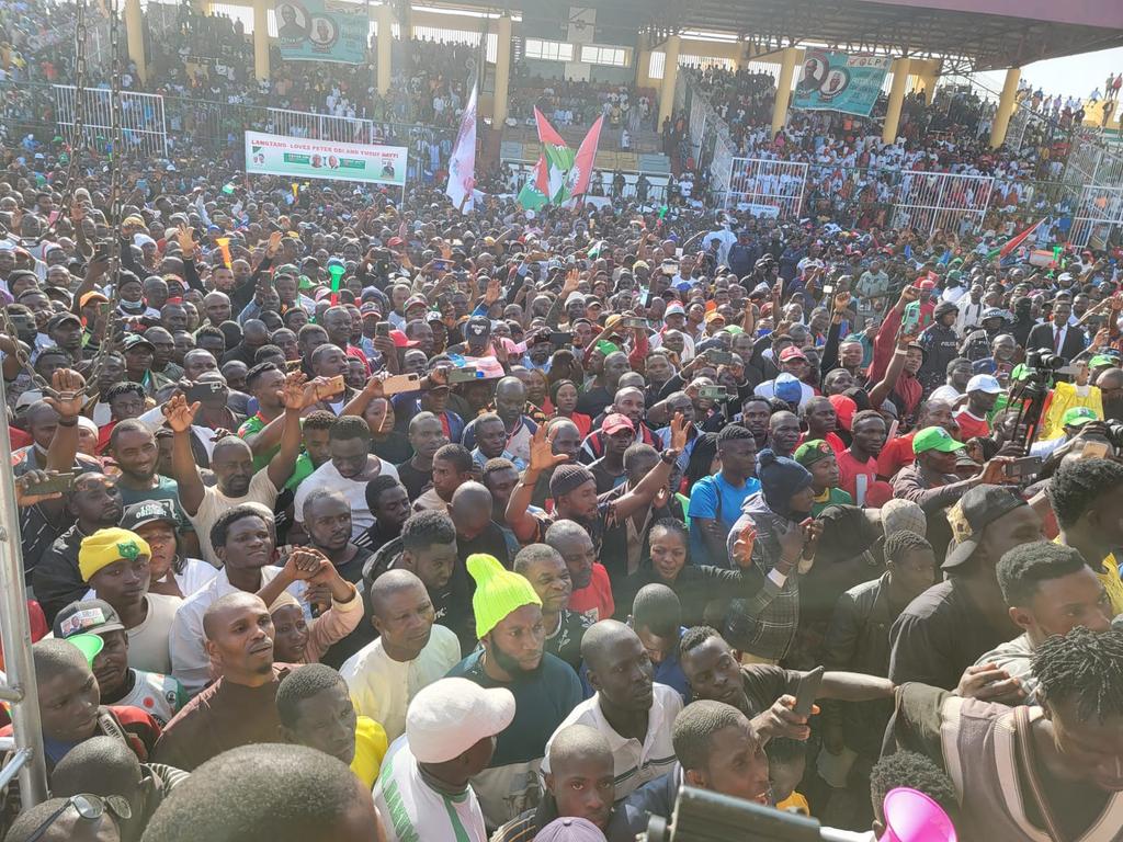 Huge crowd at Labour Party's presidential rally in Jos, Plateau State on Friday.