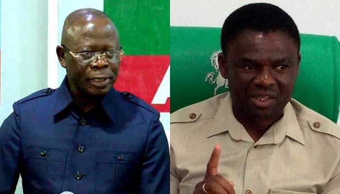 Ex- National Chairman of APC, Adams Oshiomhole, reacts to alleged plan by embattled Edo deputy gov. Philip Shaibu to dump PDP for the party