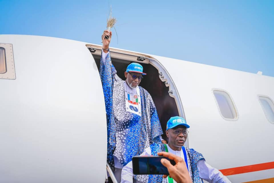 Moment Tinubu landed at Akure Airport for APC rally (Video, photos) - P ...