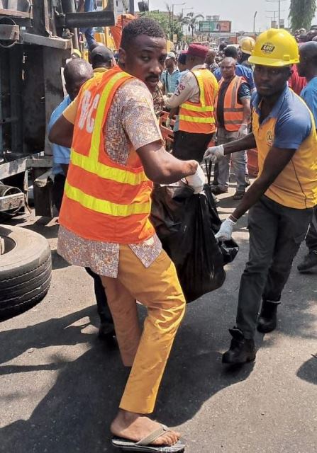 LASEMA officials conveying one of the corpses