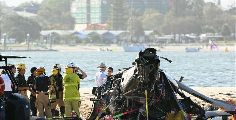 Four people have been confirmed dead while three others were critically injured in a crash involving two helicopters at a tourist hotspot on Australia’s Gold Coast.