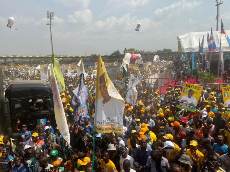 Massive crowd at the MKO Abiola International Stadium for APC's mega rally.