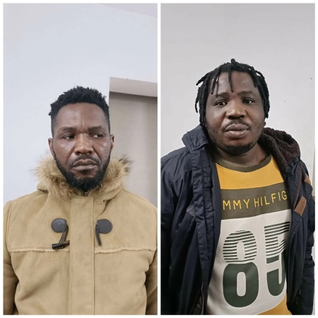 Police nab two Nigerians Obiwuru and Jonathan for defrauding an Indian female doctor of over N6m while posing as love spell casters in Indiaindies
