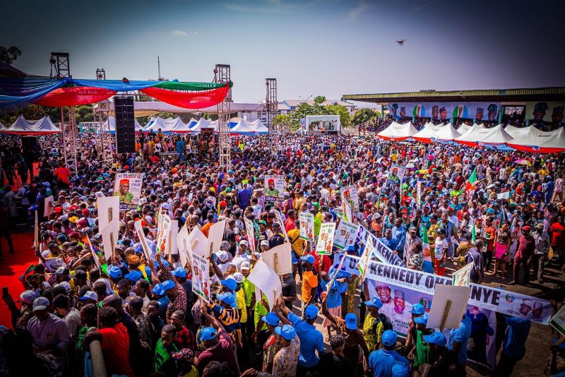 Huge crowd at Tinubu's rally in Anambra State on Tuesday.