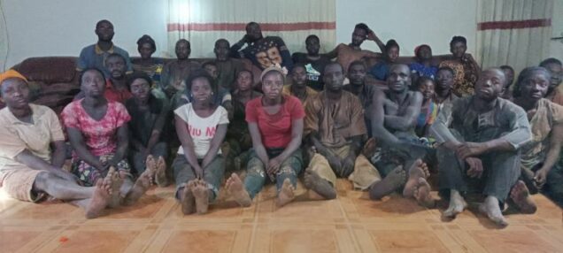 The 30 hostages recued in raid on bandits’ enclaves in Idu, Chikara, along the boundaries of Toto LGA of Nasarawa State by troops