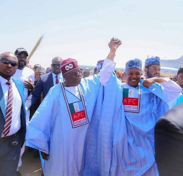 Tinubu arriving the rally in Kebbi State on Saturday