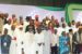 The presidential candidates, with Buhari and others during signing