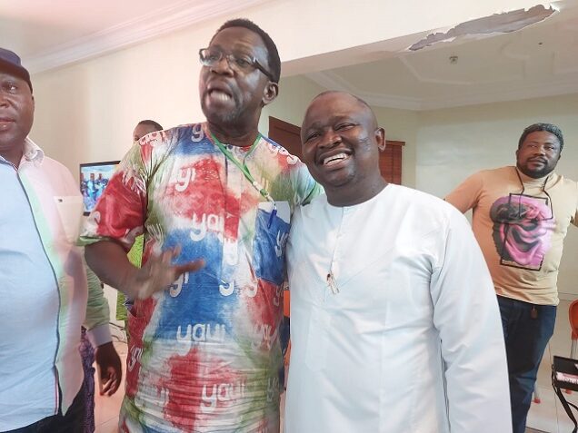 Lagos West senator and senator elect of Ogun West Solomon Adeola (right) and friends