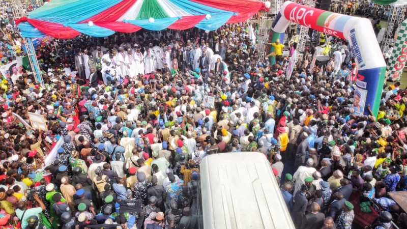 Massive crowd at APC's rally in Gombe on Monday