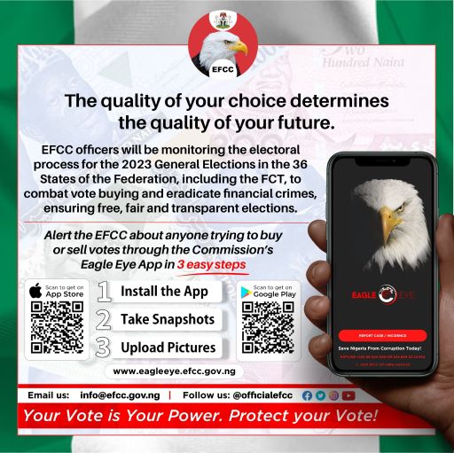 EFCC Eagle app to report vote buying in the election 
