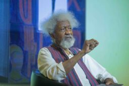 1679474301409_Professor Wole Soyinka addressing the audience at the World Poetry Day event, held in Lagos, Nigeria