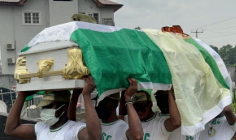 The remains of the corps member buried