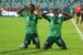 Caption Flying Eagles players celebrate their victory