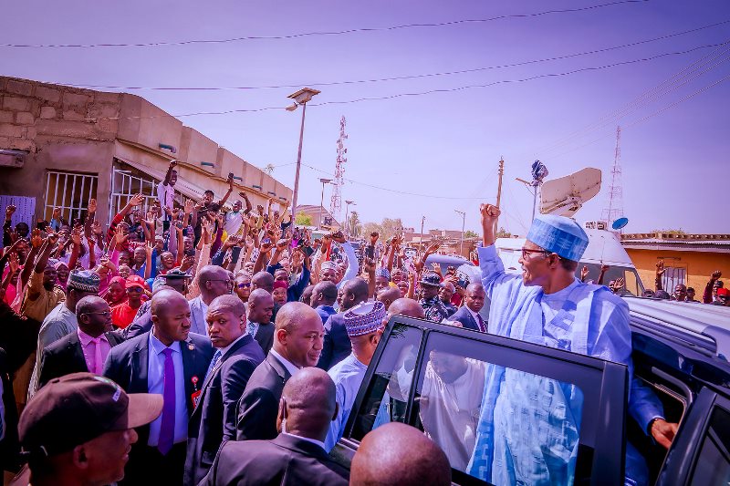 Buhari after casting his vote in Daura