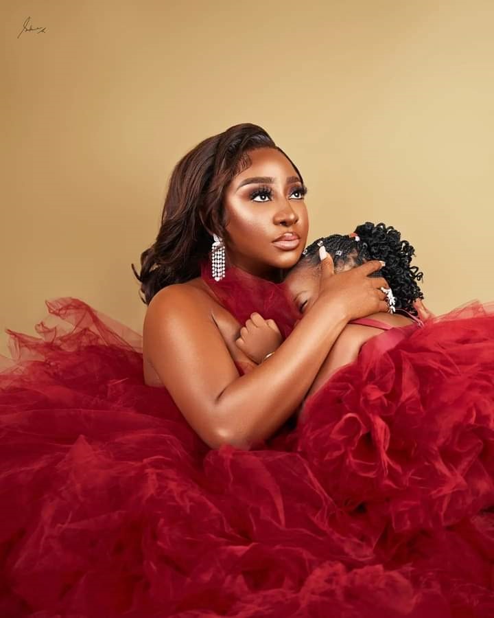 Ini Edo and her baby