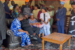 Sanwo-Olu during the visit to the family of the deceased youth corps member, Aina