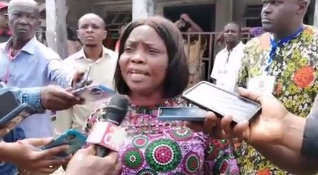 Beatrice Ituboh, Labour Party, Governorship candidate cast her vote at Ward 1 Unit 6 in Emohua LGA of Rivers