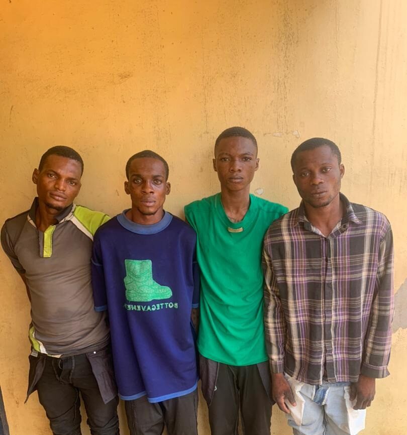 Police arrest 4 members of robbery gang who have been terrorizing residents of Ode-Remo community of Ogun state in Mushin area of Lagos.