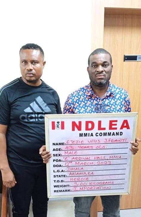 NDLEA nabs 2 members of Afro-Europe cartel; intercepts Dubai-bound drugs