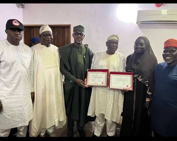 The Independent National Electoral Commission (INEC) on Thursday issued certificate of returns to Prince Dapo Abiodun, his Deputy Engr Noimot Salako-Oyedele along side state House of Assembly members at the Commission's secretariat, Magbon Abeokuta, Ogun State.