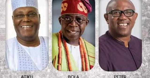 Atiku, Tinubu and Obi