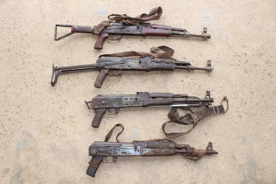 The four AK-47 rifles