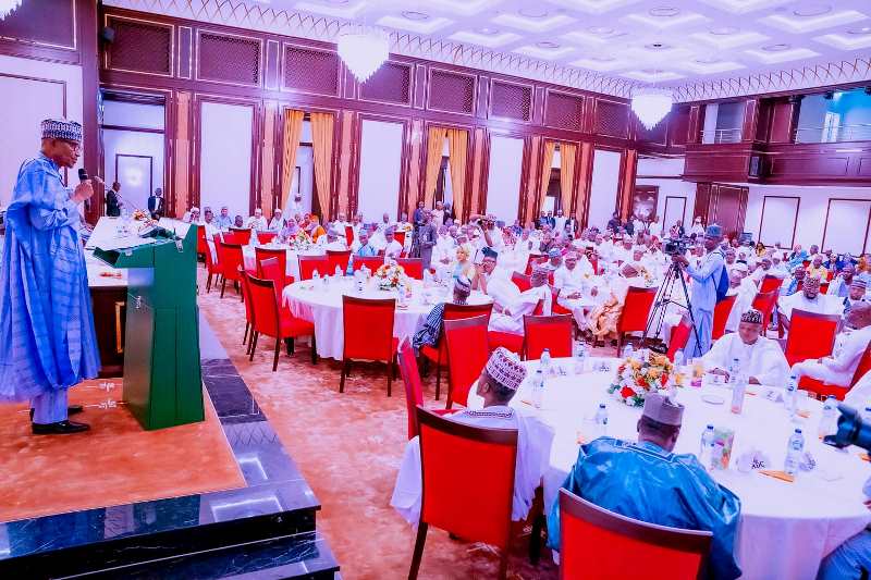 Buhari addressing his audience