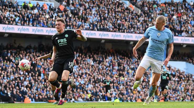 Haaland grabs brace for City