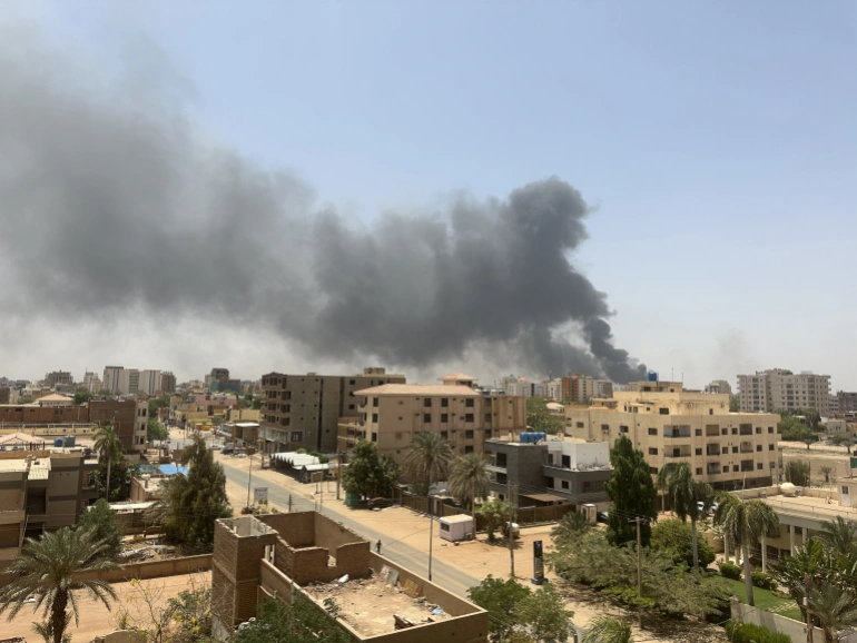 The sounds of air strikes, anti-aircraft weaponry and artillery could be heard in Khartoum early on Saturday and dark smoke rose over parts of the city, as fighting in Sudan entered a third week.