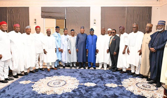 Tinubu with APC governors in Abuja