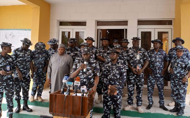Police parade two repentant Boko Haram members among110 suspects arrested for various crimes in Borno State during its in recent operations
