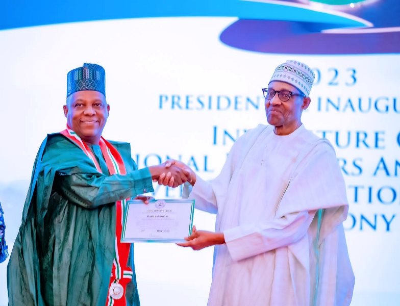 Buhari present GCON award to Shettima