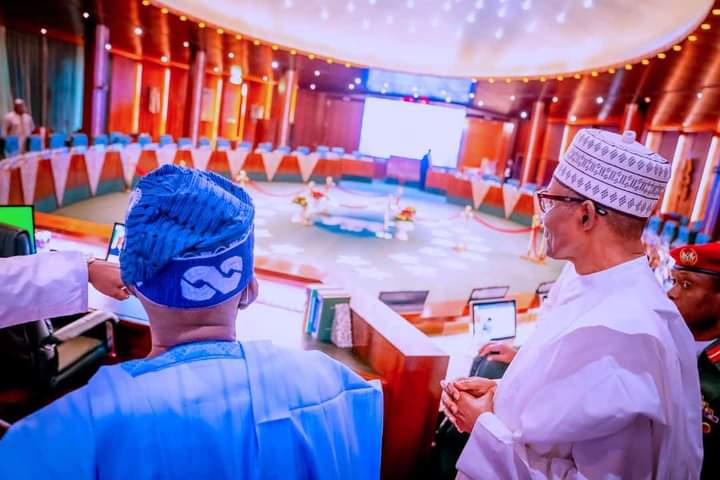 Ahead of Monday 29 May inauguration, President Buhari on Friday  conducts his successor, Bola Tinubu round the Aso rock presidential villa