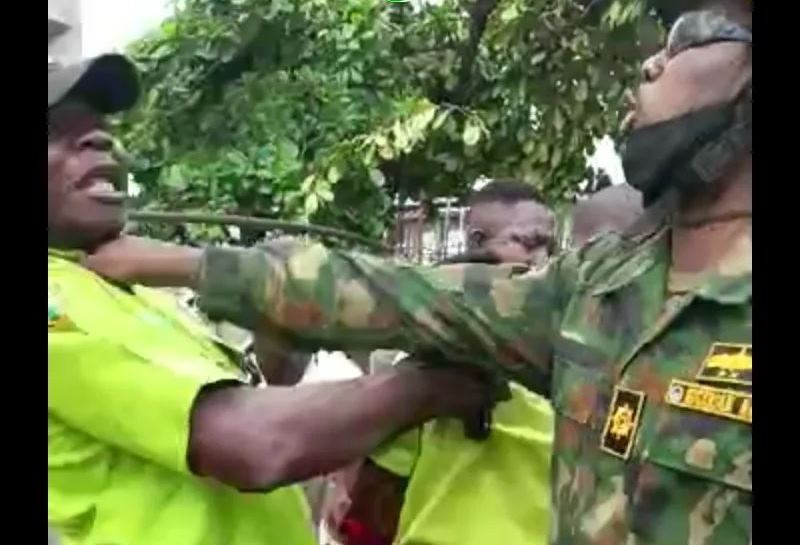 An Air Force officer assaulting KAI officer