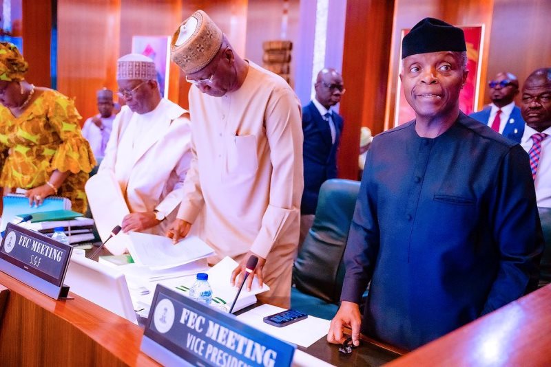 Osinbajo and others at the FEC meeting