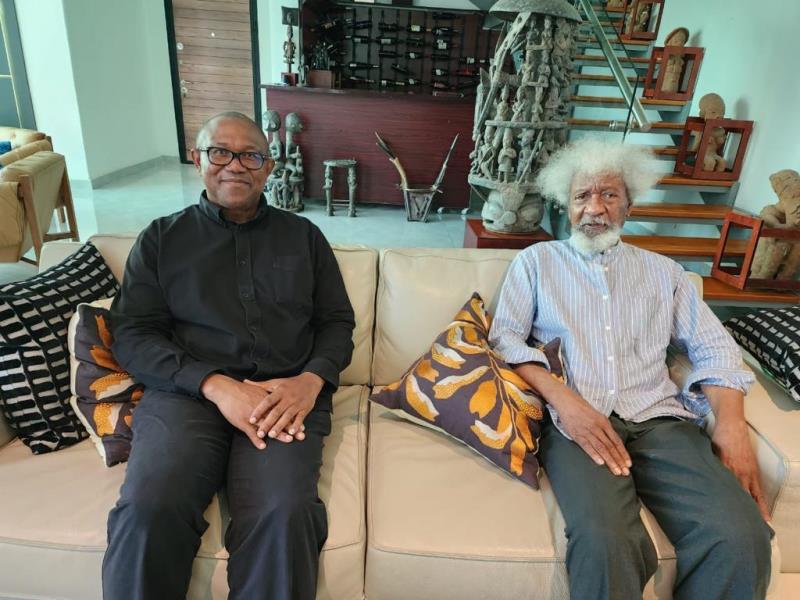 Obi with Soyinka during the visit