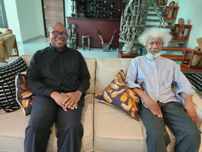 Obi with Soyinka during the visit