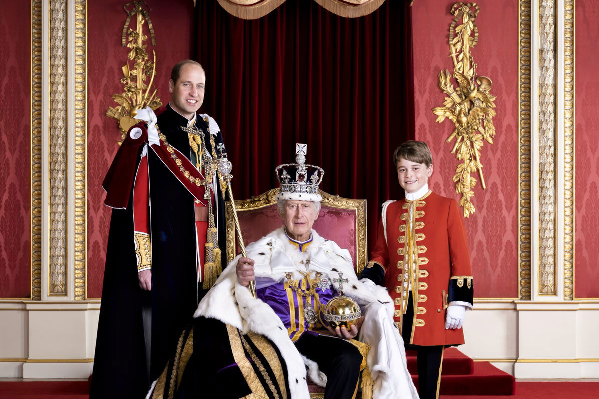 British King Charles III marks coronation with a photograph of himself and his two heirs - Prince of Wales and Prince George