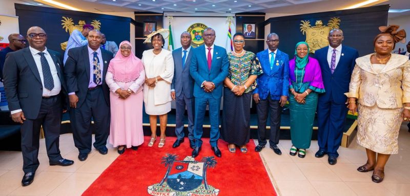 Sanwo-Olu with the new permanent secretaries