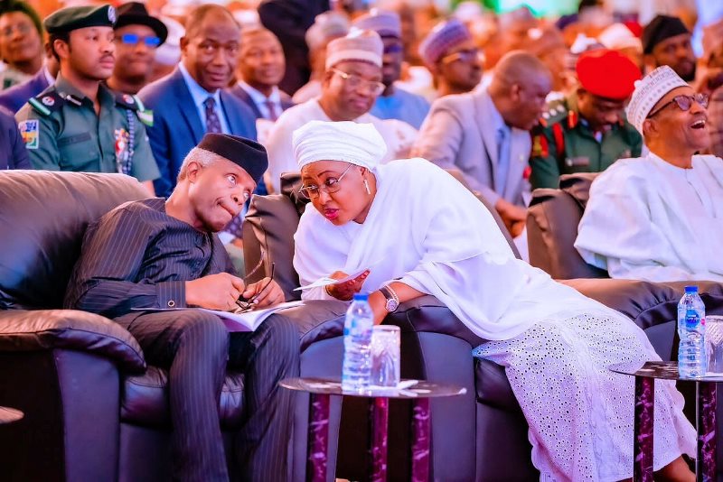 Vice President Yemi Osinbajo and Aisha Buhari