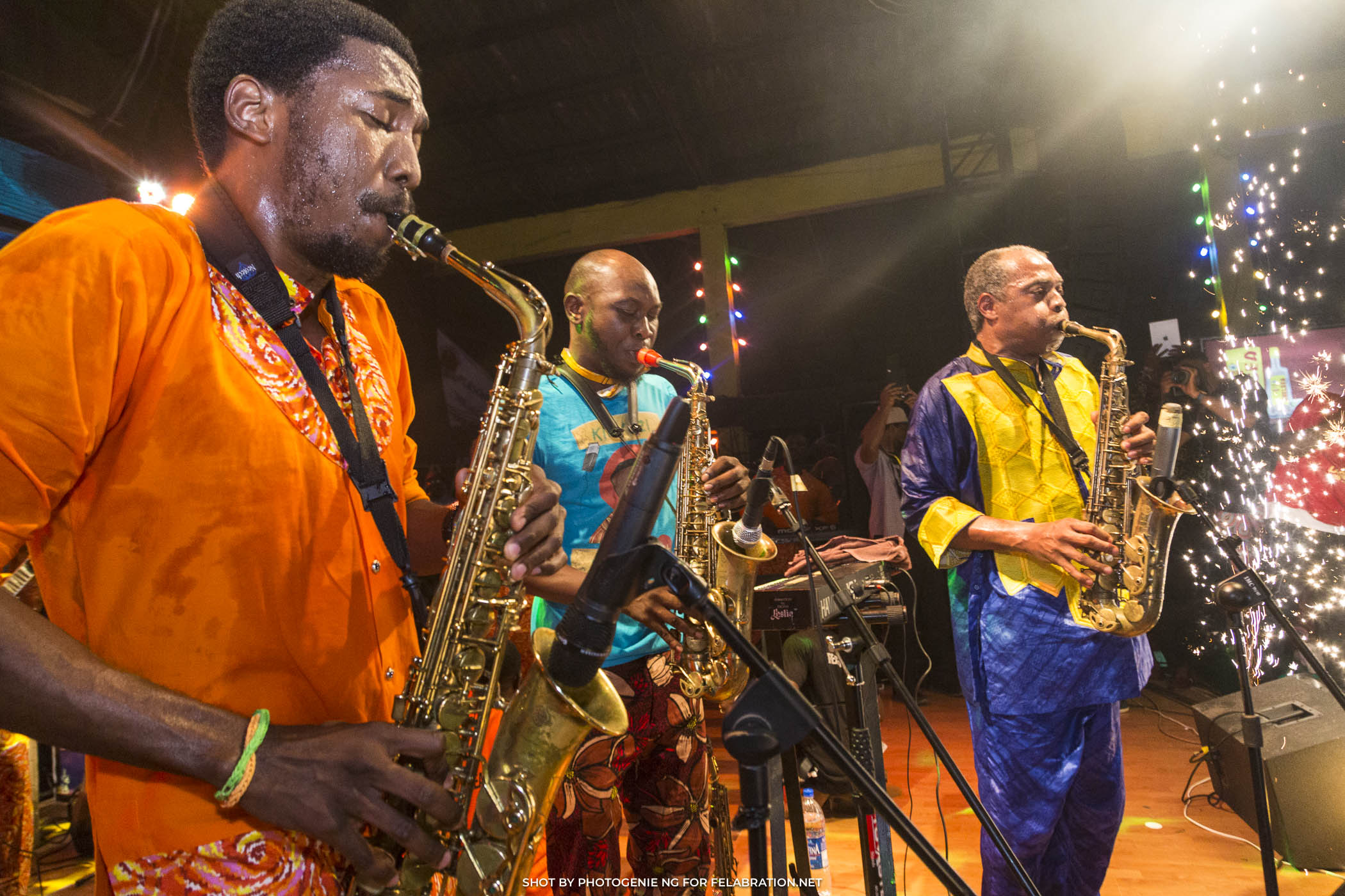 Made Kuti, Seun Kuti and Femi Kuti at Felabration, Afrikan Shrine