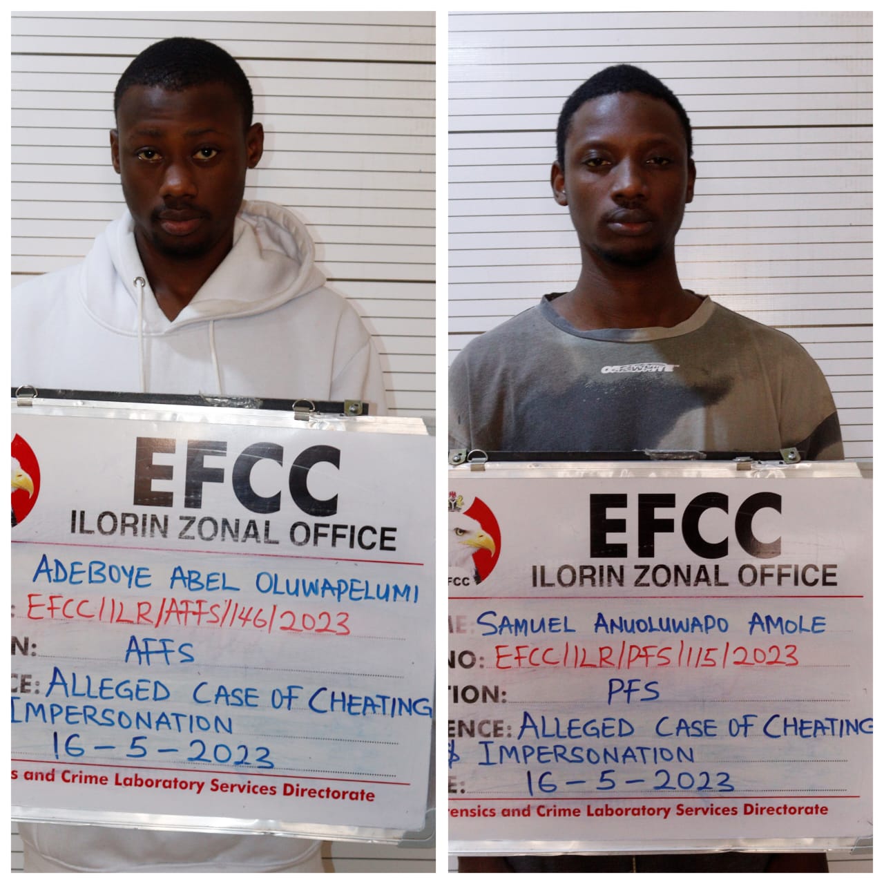 Internet fraudsters Amole, Adeboye sent to jail in Kwara