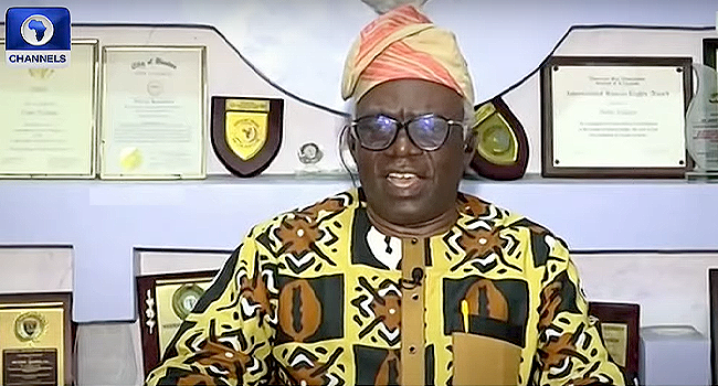 Lawyer and rights activist, Femi Falana, (SAN) opposes ex-President of NBA, Olisa Agbakoba (SAN) on the legal status of EFCC.