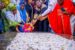 Dr. Hamzat and others laying wreath at Abiola's Grave.