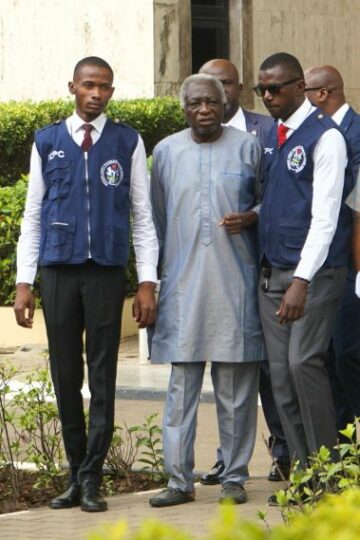 Ex-JAMB Registrar Prof. Dibu Ojerinde and officials of ICPC