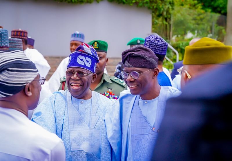 The president with Sanwo-Olu and others