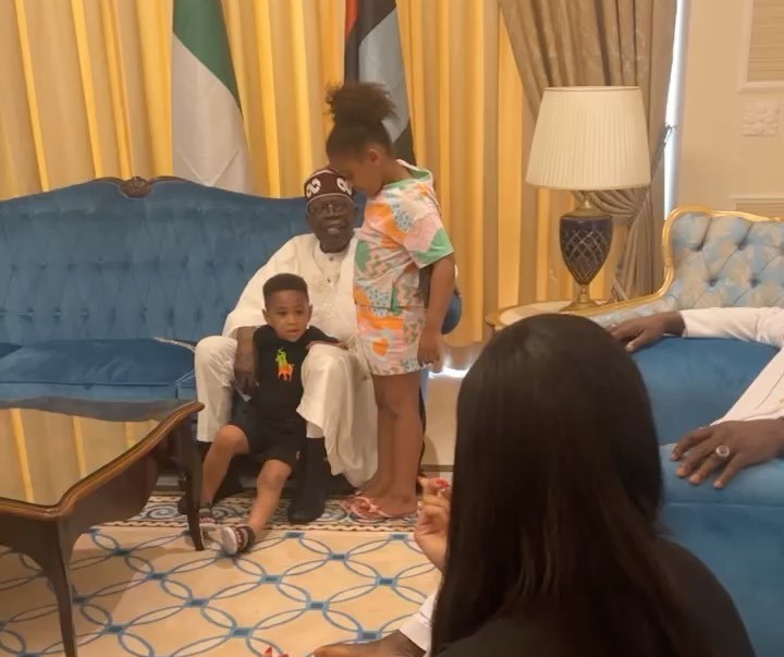 President Tinubu with his grandchildren